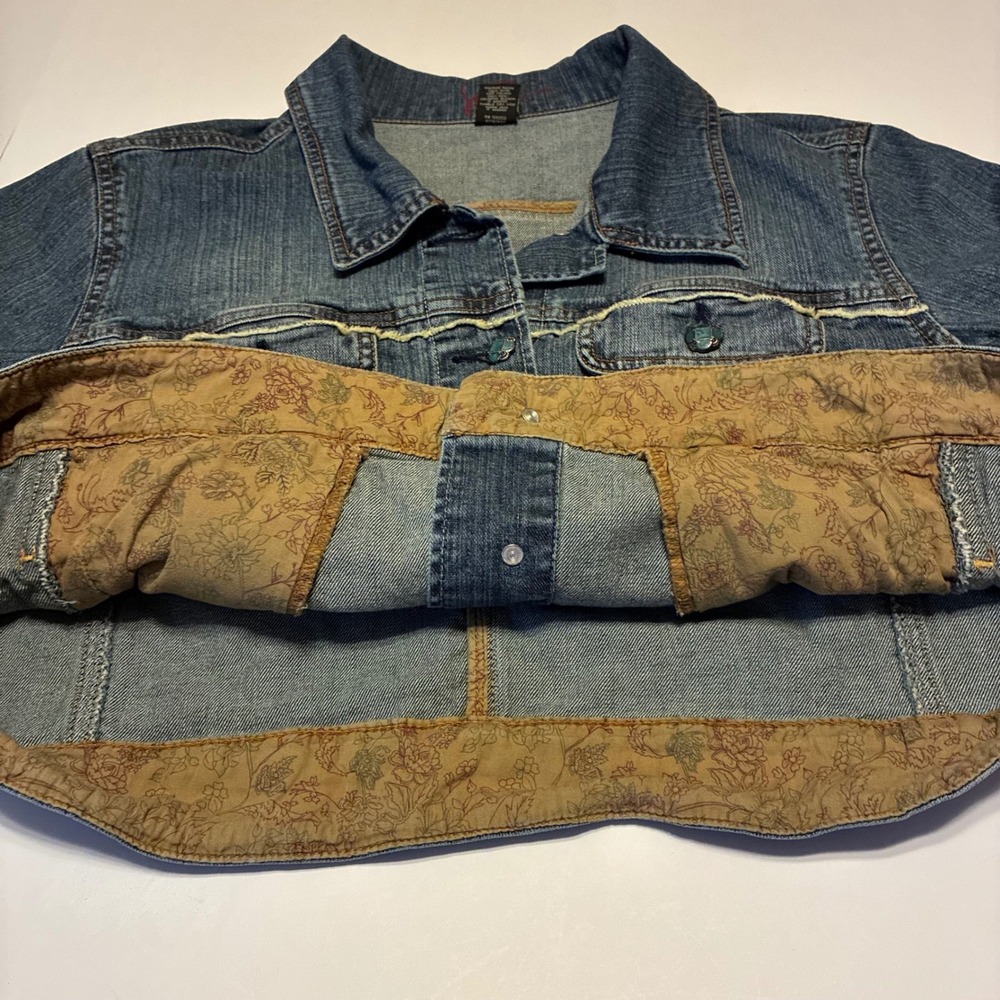 Venezia Denim Vtg Jacket Cropped Embellished Western Jean Jacket Plus Size 18/20 - Picture 9 of 9